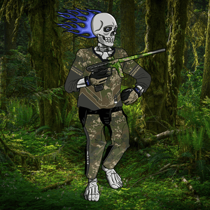 Adrenaline Skully NFT - Regiment in Woods with Gloves - Adrenaline